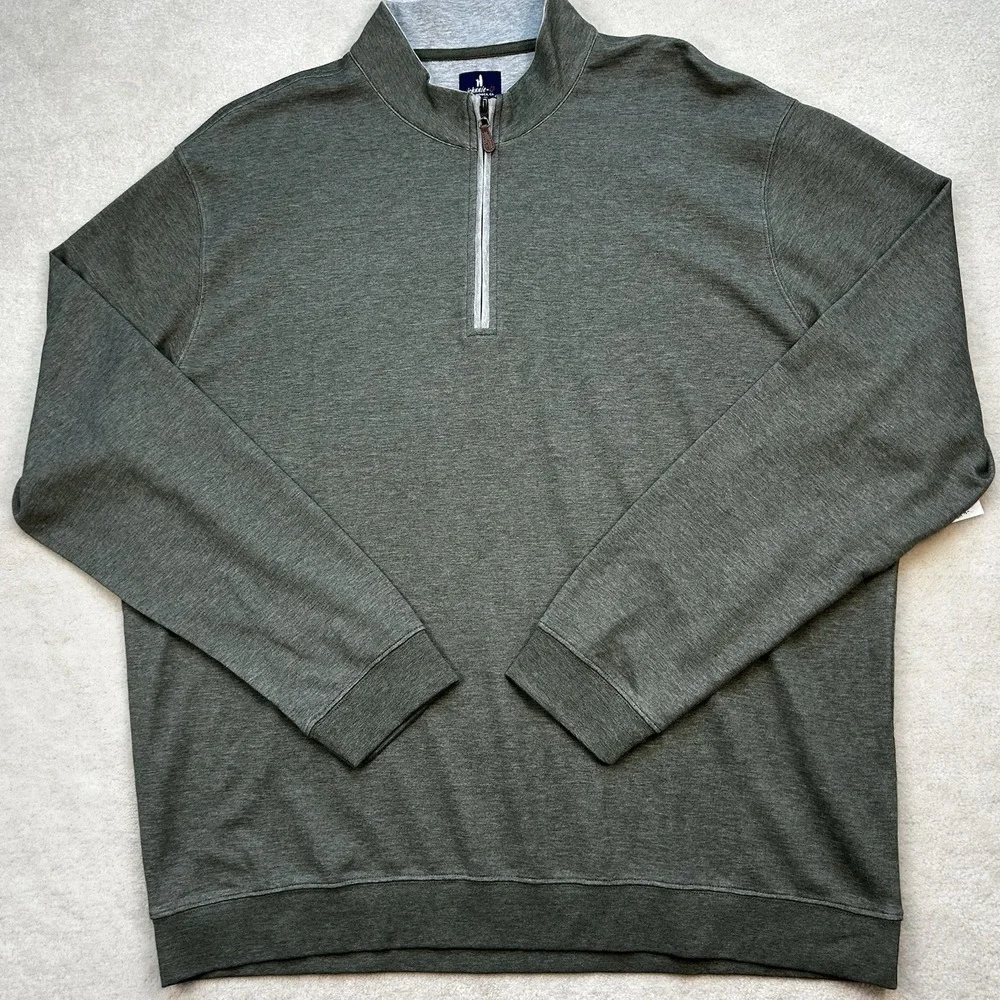 Johnnie-O Sully 1/4 Zip Pullover Sweater Men's XXL Double Knit Longsleeve Green